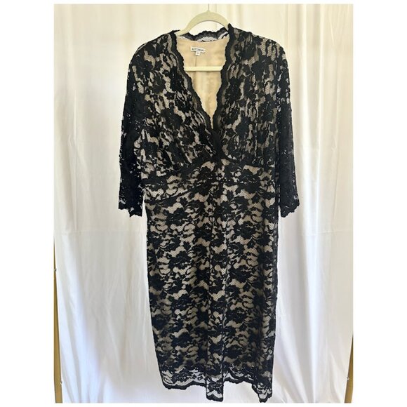 Kiyonna Women''s Plus 3X Black Lace Dress - Picture 1 of 9